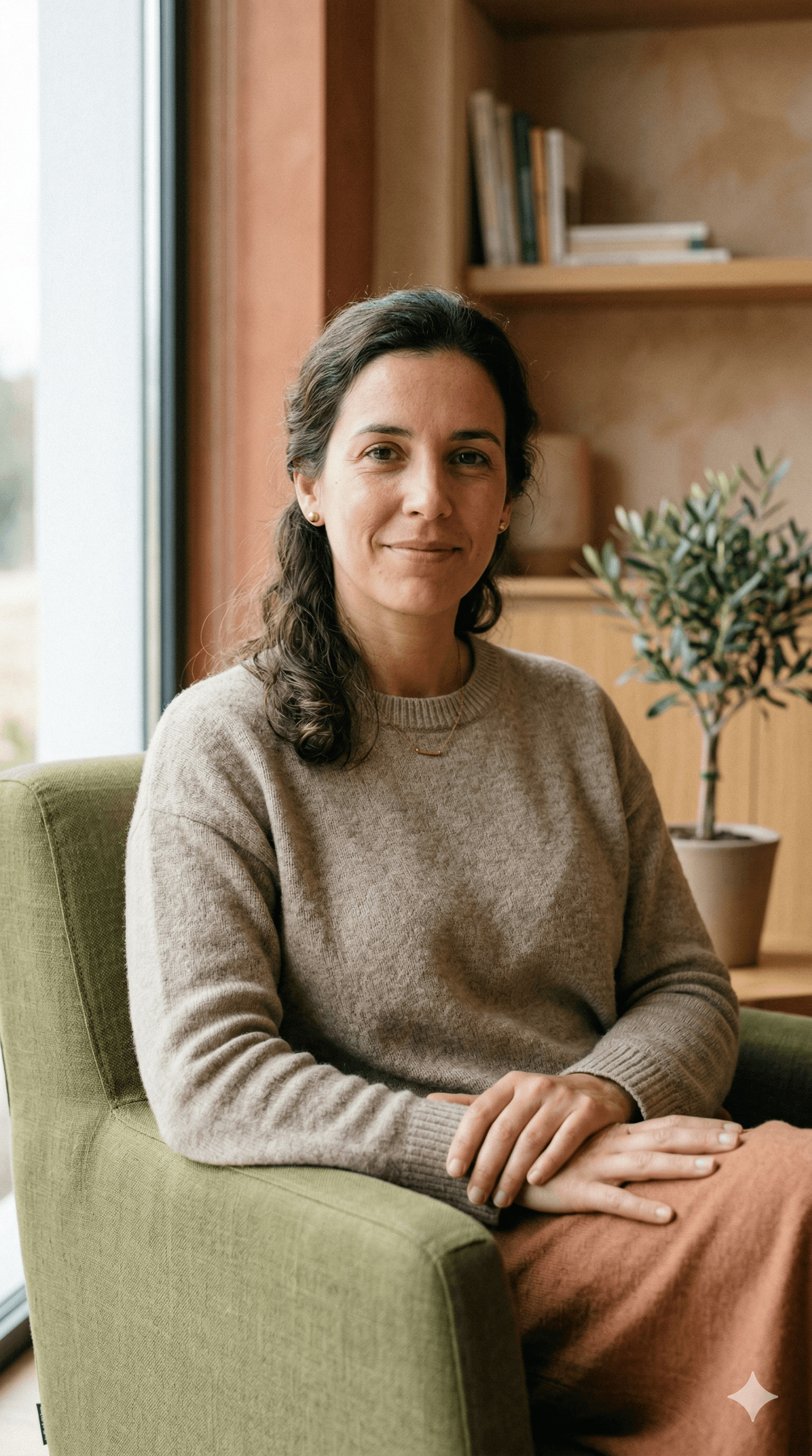 Retrato da especialista Materum em sono infantil.